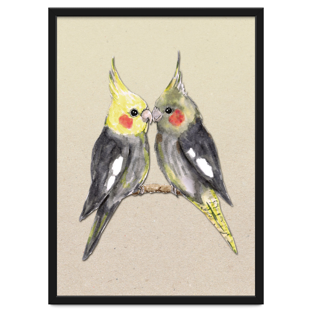 Two cute cockatiels