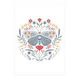 Scandinavian Folk Art: Butterfly & Flowers (Print Only) thumbnail
