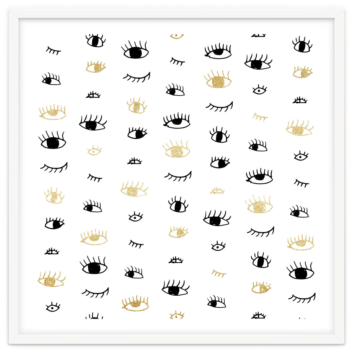 Gold and black eyes and lashes pattern