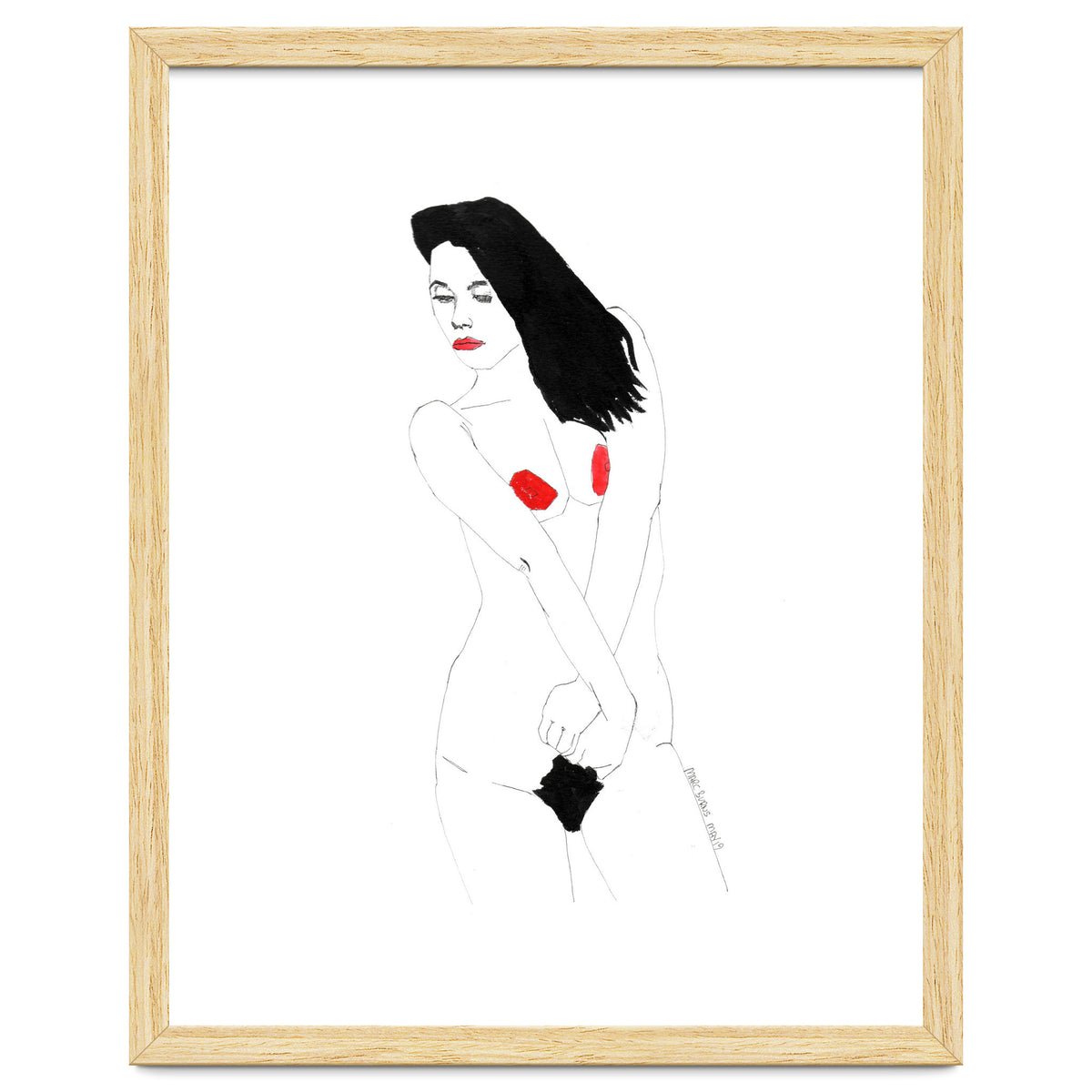 Untitled #19 - Nude in black and red
