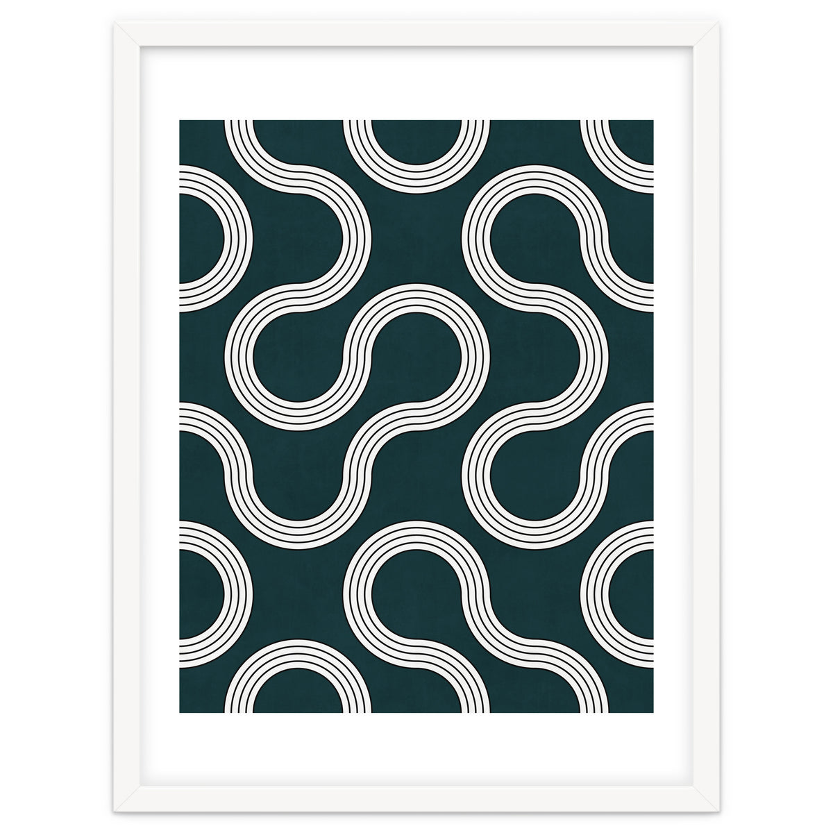 My Favorite Geometric Patterns No.35 - Green Tinted Navy Blue