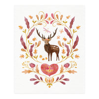 Floral Stag | Earthy Colours (Print Only)