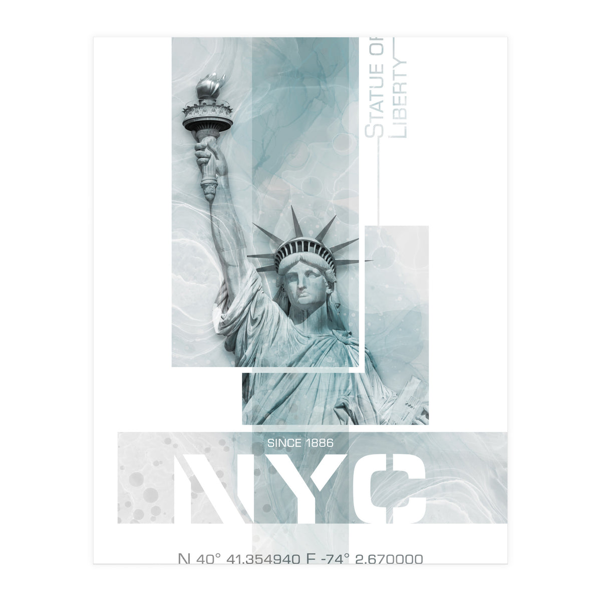 NYC Statue of Liberty | turquoise marble (Print Only)