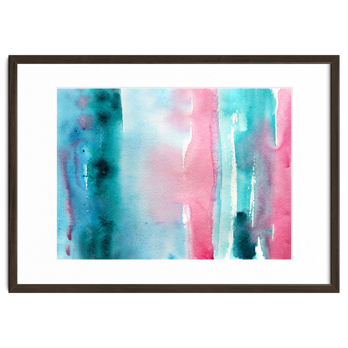 Turquoise love || abstract watercolor