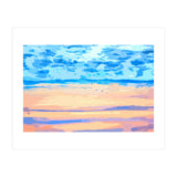 Sunset On The Shore | Beach Pastel Scenic Nature | Sea Ocean Landscape Painting (Print Only) thumbnail