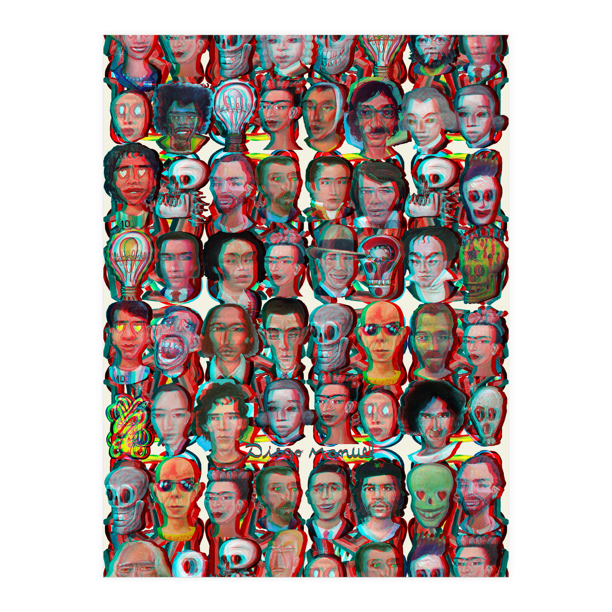 Formas 14 34 3d And Retratos 3 (Print Only)