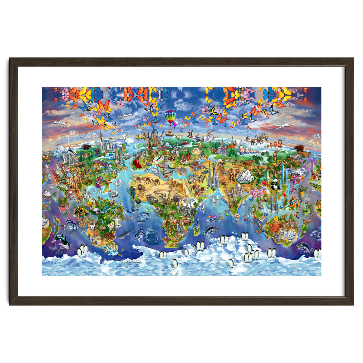 World Wonders Illustrated Map