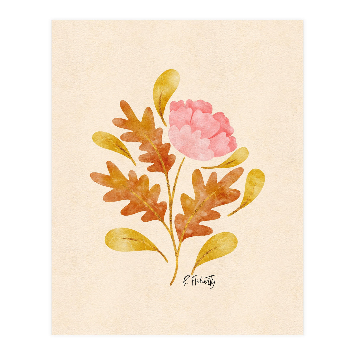 Oak And Peony (Print Only)