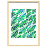 Palm Solace | Tropical Botanical Plants Nature Hand-Painted Watercolor Painting Bohemian Lush Green thumbnail