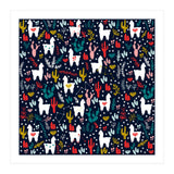 Cute Alpaca Pattern with Cacti, Stars and Crystals (Print Only) thumbnail
