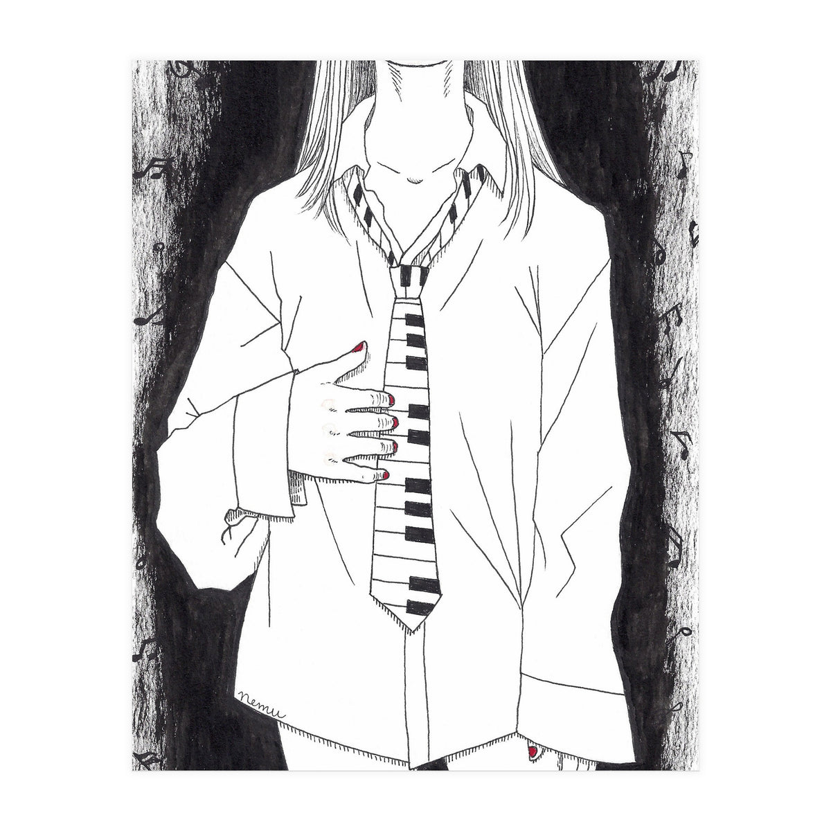 I Play Piano Tie (Print Only)