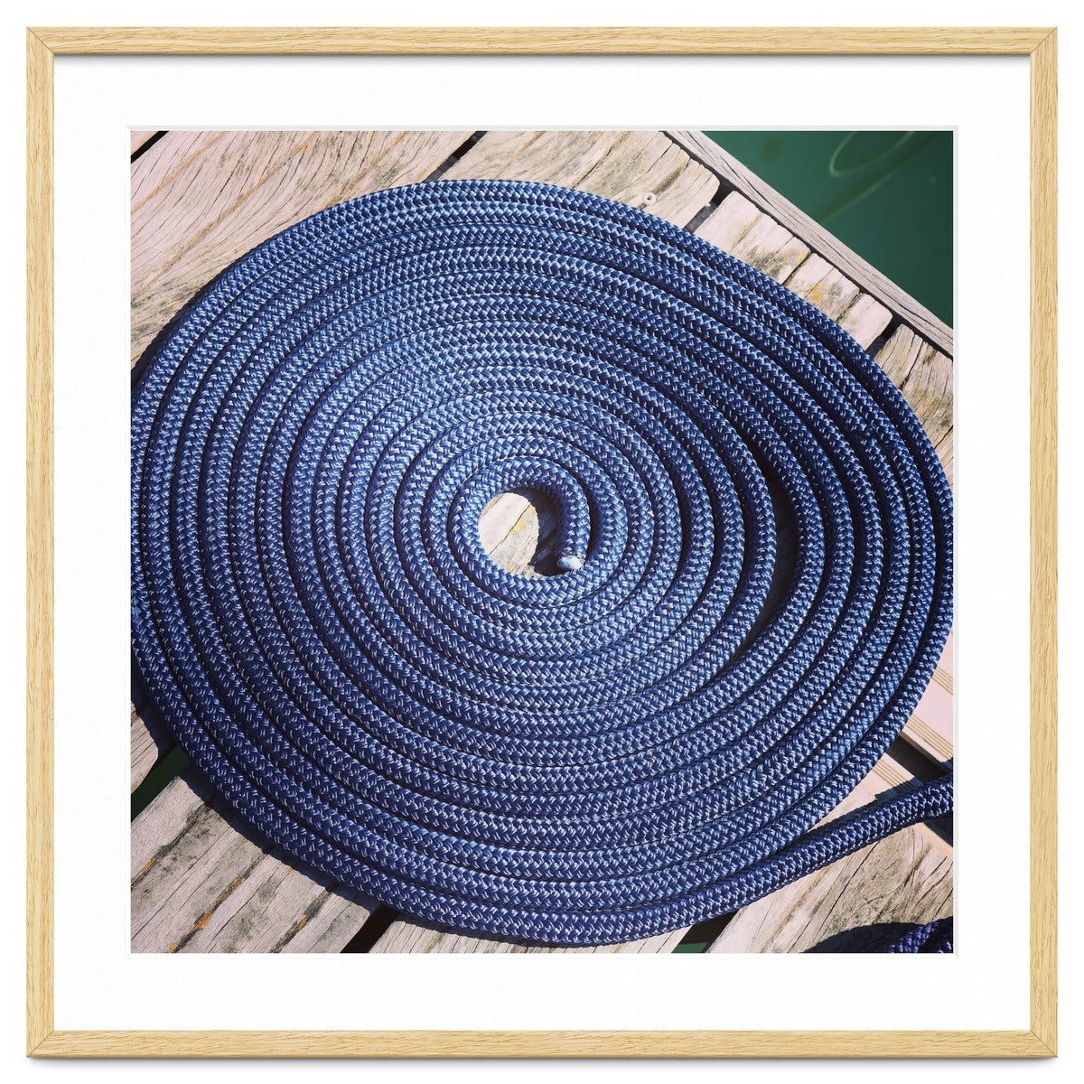 Blue rope coil