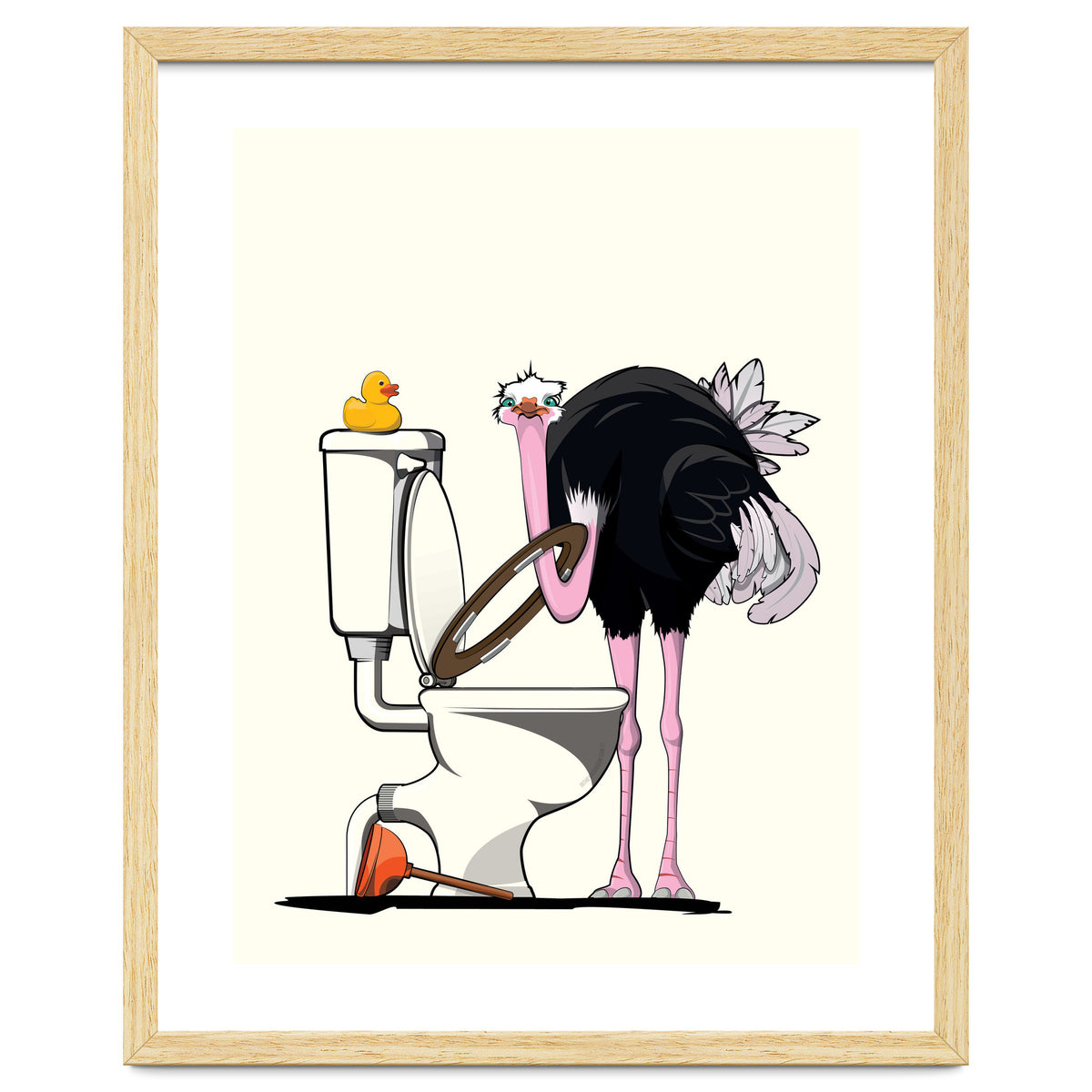 Ostrich on the Toilet, Funny Bathroom Humour