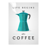 Life Begins After Coffee. Teal (Print Only) thumbnail