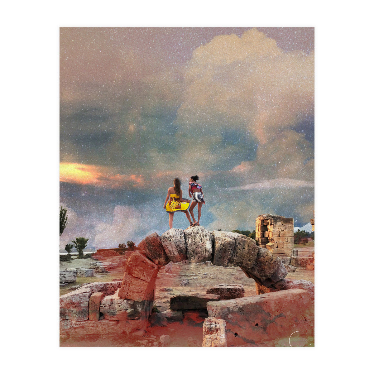 Voyageuses contemplant le crépuscule  (Print Only)