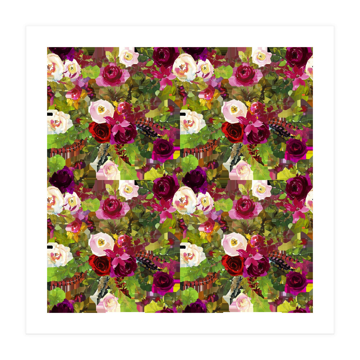 Water Colour Rose Pattern (Print Only)