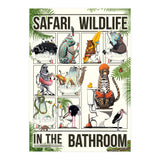 Safari Animals in the Bathroom, funny toilet humour (Print Only) thumbnail