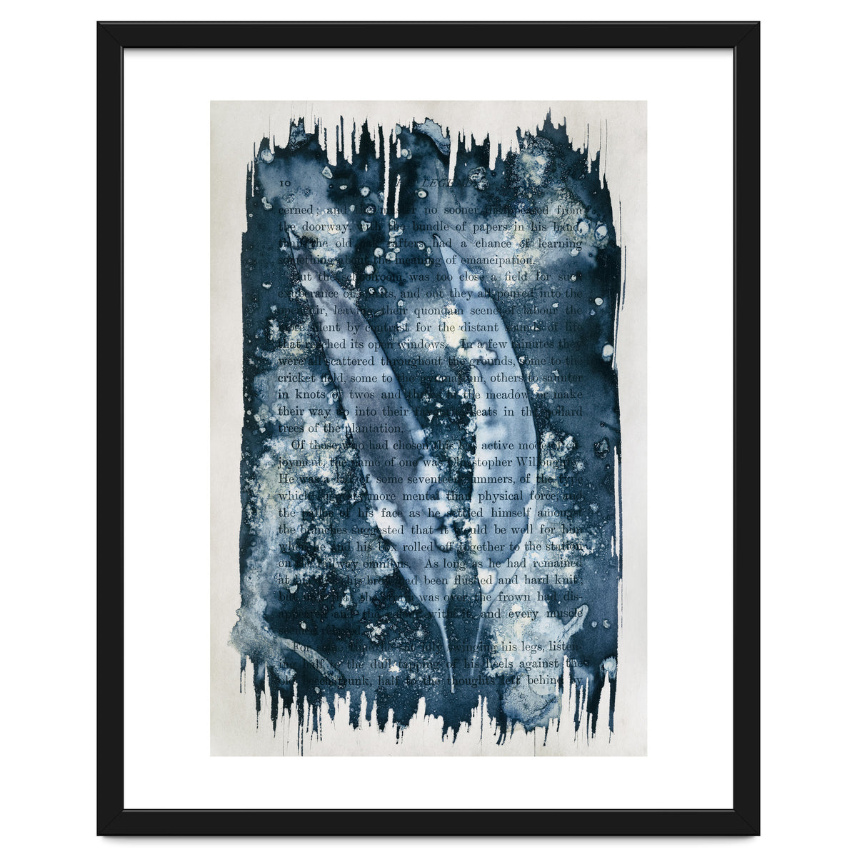 Indigo Blue Botanical Leaves No. 2