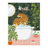 Cheetah in Tropical Bathroom (Print Only) thumbnail