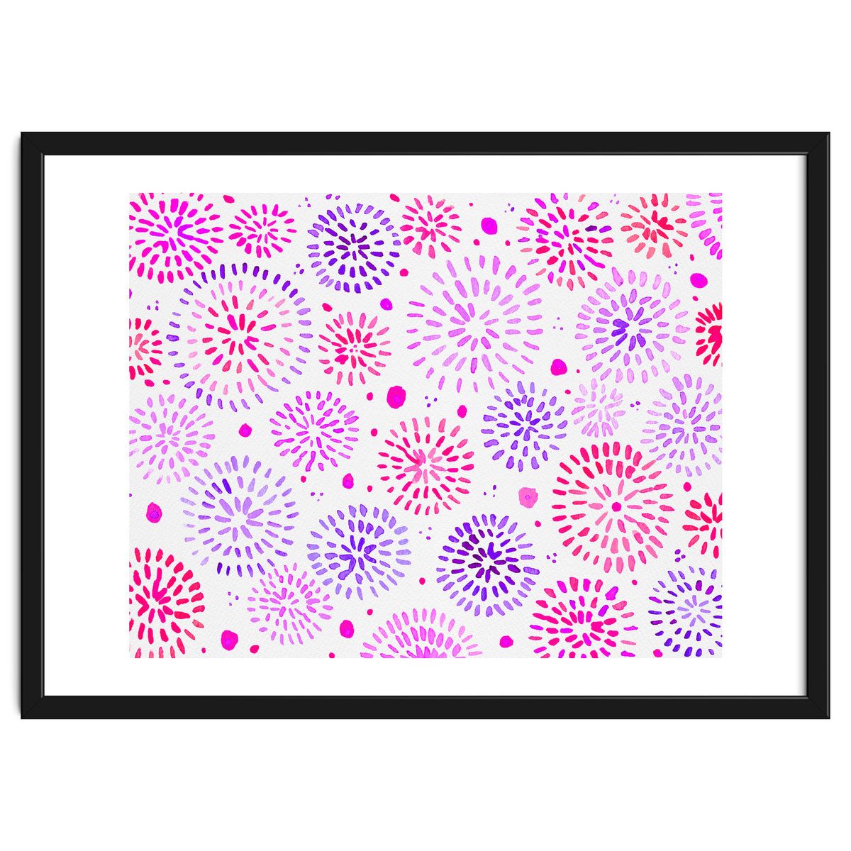 Abstract fireworks pattern in magenta and purple