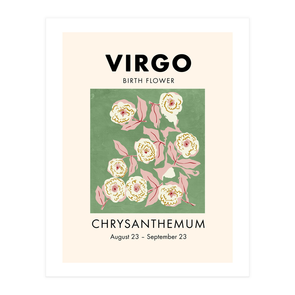 Virgo Birth Flower Chrysanthemum (Print Only)