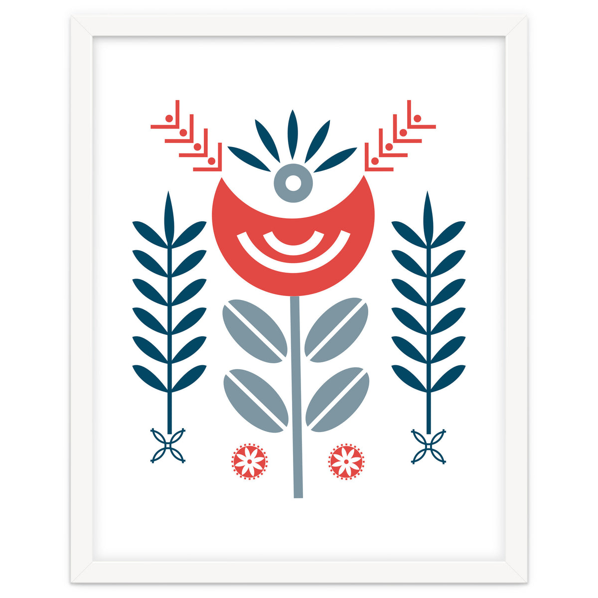 Scandi Folk Flower Pattern