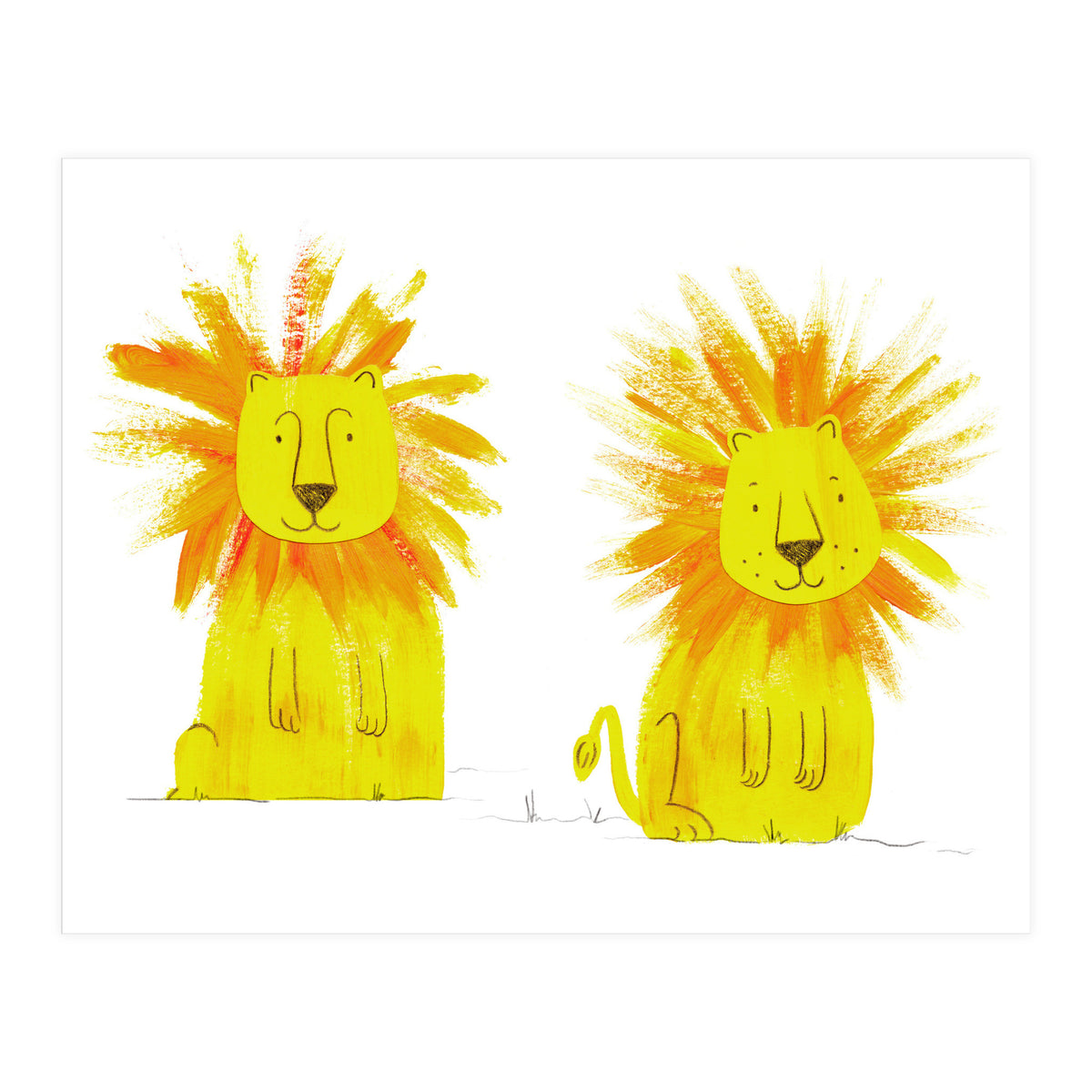 Two Lions  (Print Only)