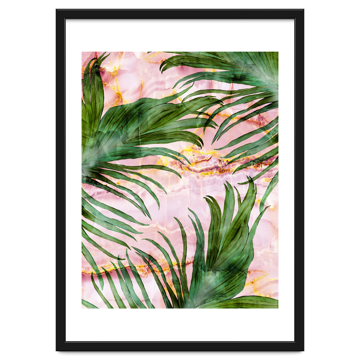 Palm leaf on marble 01