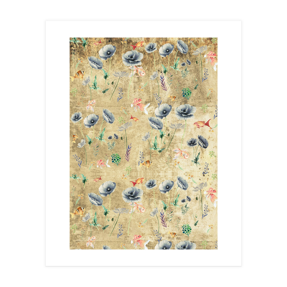 Fishes & Garden #Gold-plated (Print Only)
