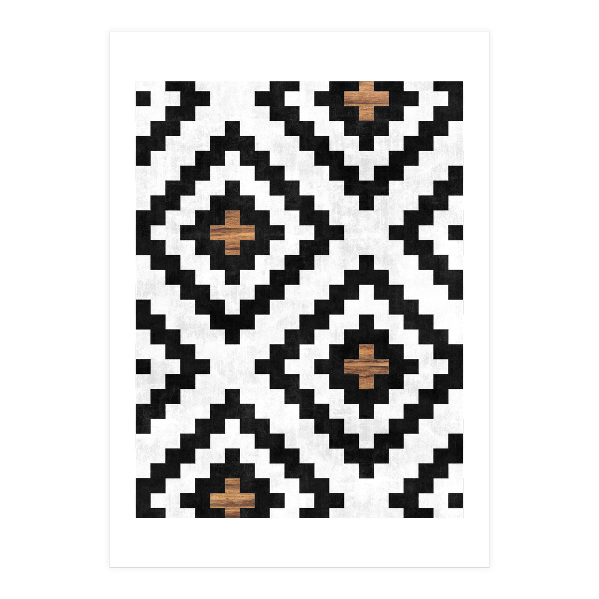 Urban Tribal Pattern No.16 - Aztec - Concrete and Wood (Print Only)
