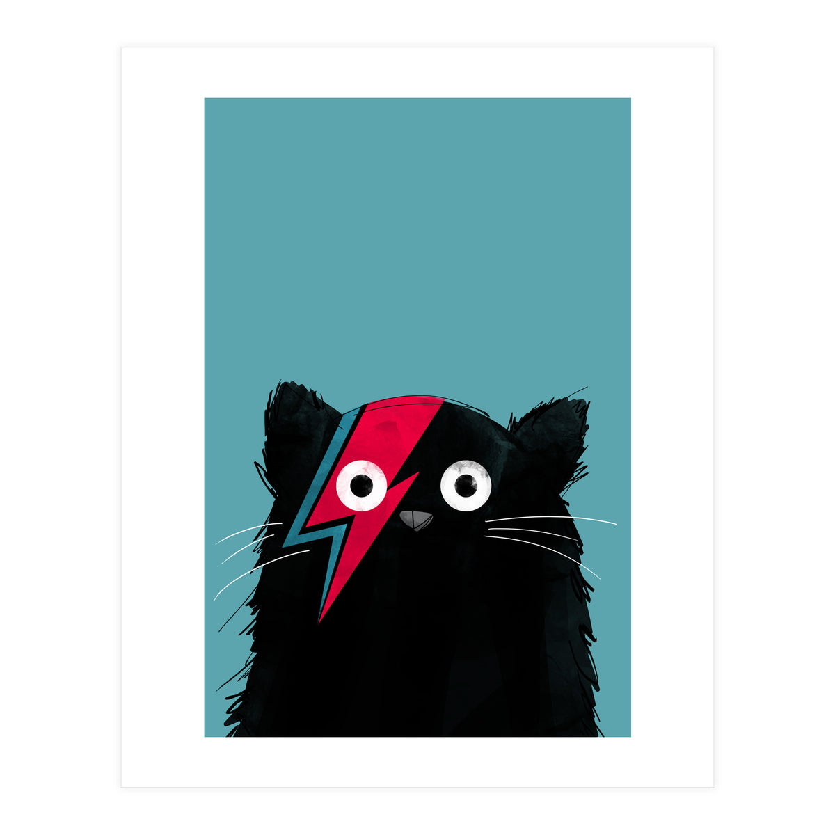 Doozal Cat Bowie Black (Print Only)