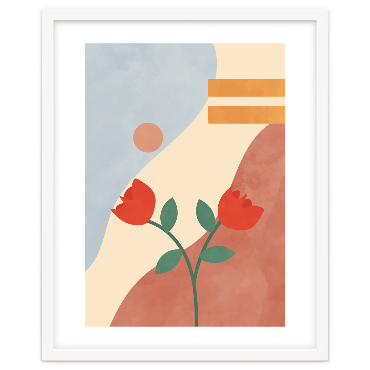 Rose Flower Abstract Botanical Modern