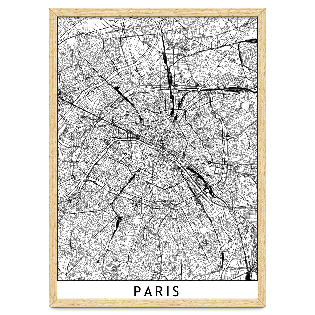 Paris White Map