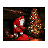 Santa Claus put his Christmas gift under the Xmas tree at midnight (Print Only) thumbnail