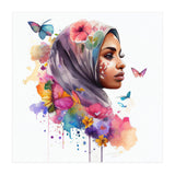 Watercolor Floral Muslim Arabian Woman #7 (Print Only) thumbnail