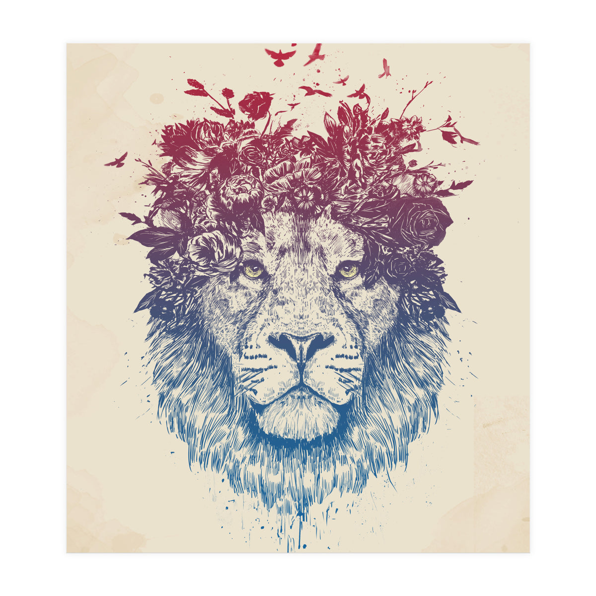 Floral Lion III (Print Only)