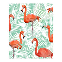 Flamingo And Mint Palm (Print Only)