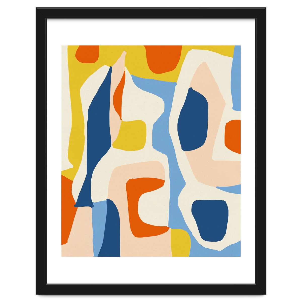 Me & Mine, Abstract Bohemian Pastel Shapes Painting, Eclectic Colorful Graphic Design