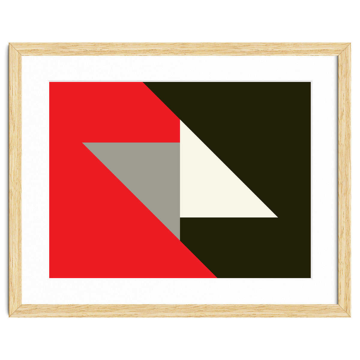 Geometric  Shapes No. 63 - triangles, red, black, grey