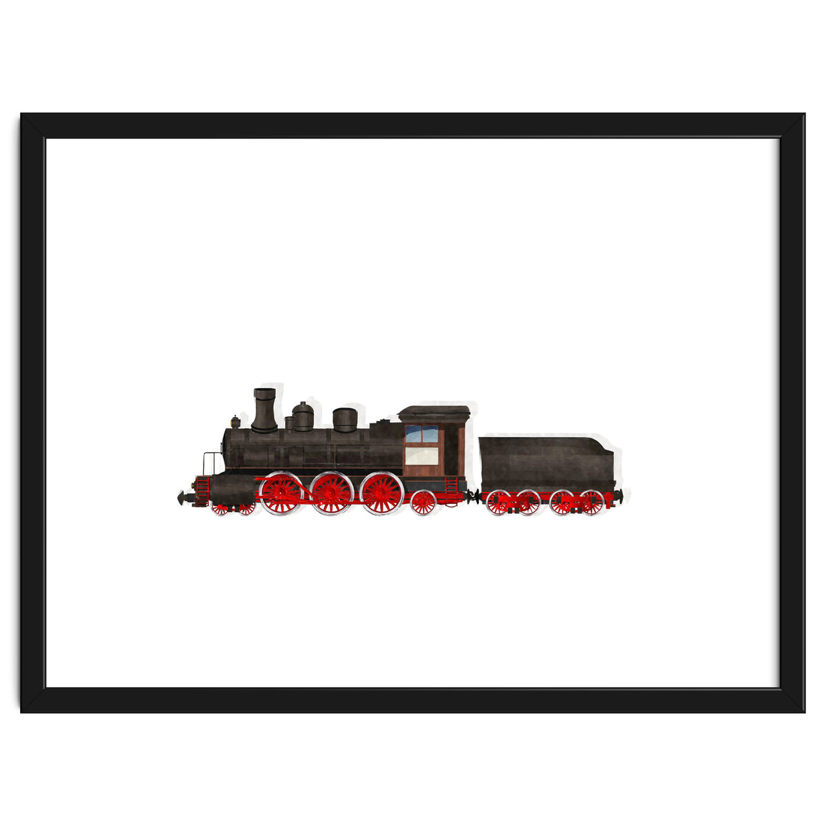 Watercolor Steam Train