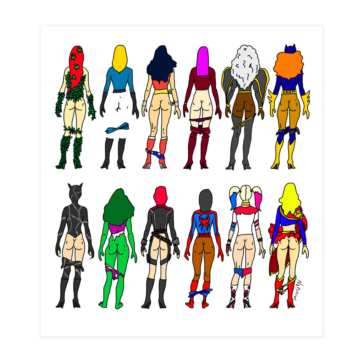Superheroine Butts (Print Only)