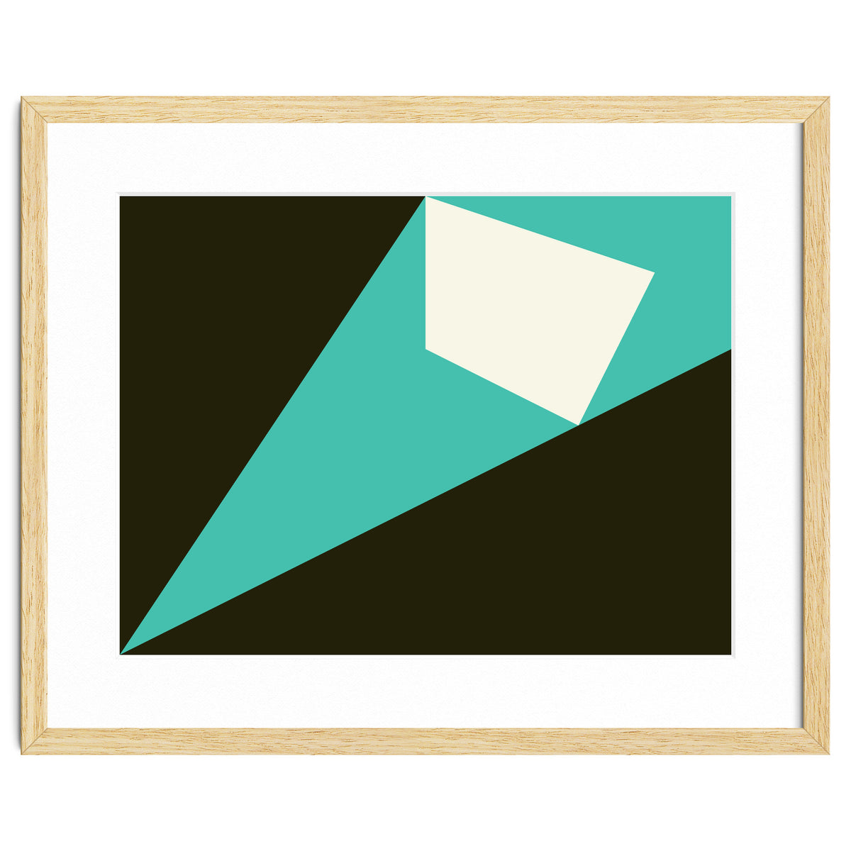 Geometric Shapes No. 72 - turquoise, white & black