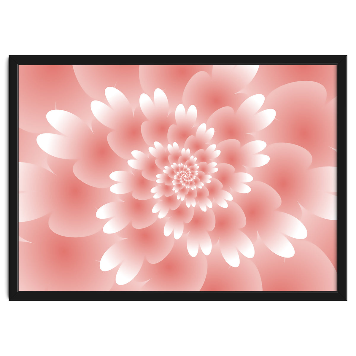 Abstract Orange Spiral Feather 3D ART