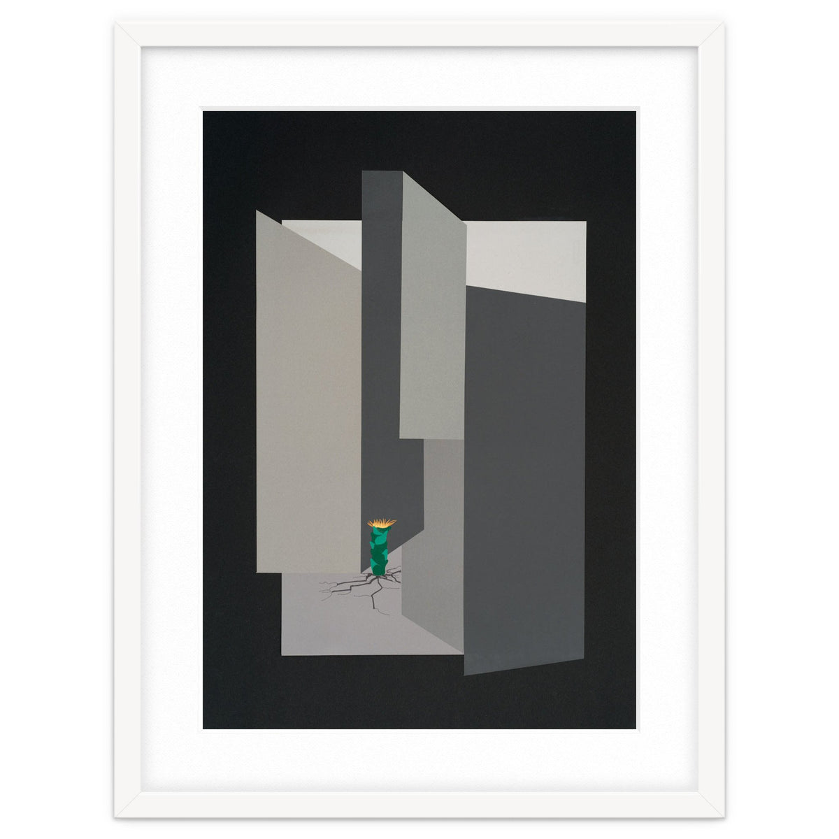 Small flower in concrete landscape.