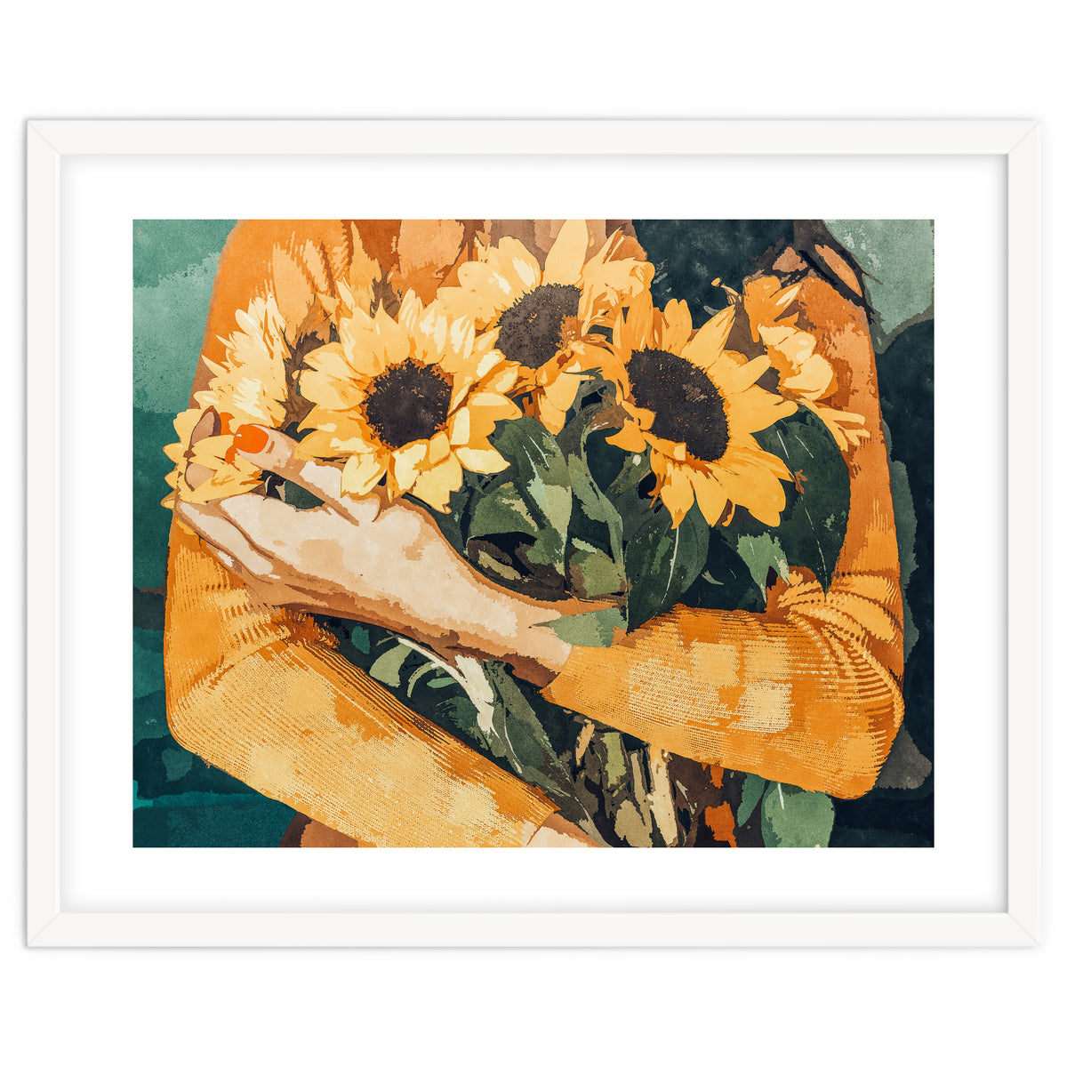 Holding Sunflowers