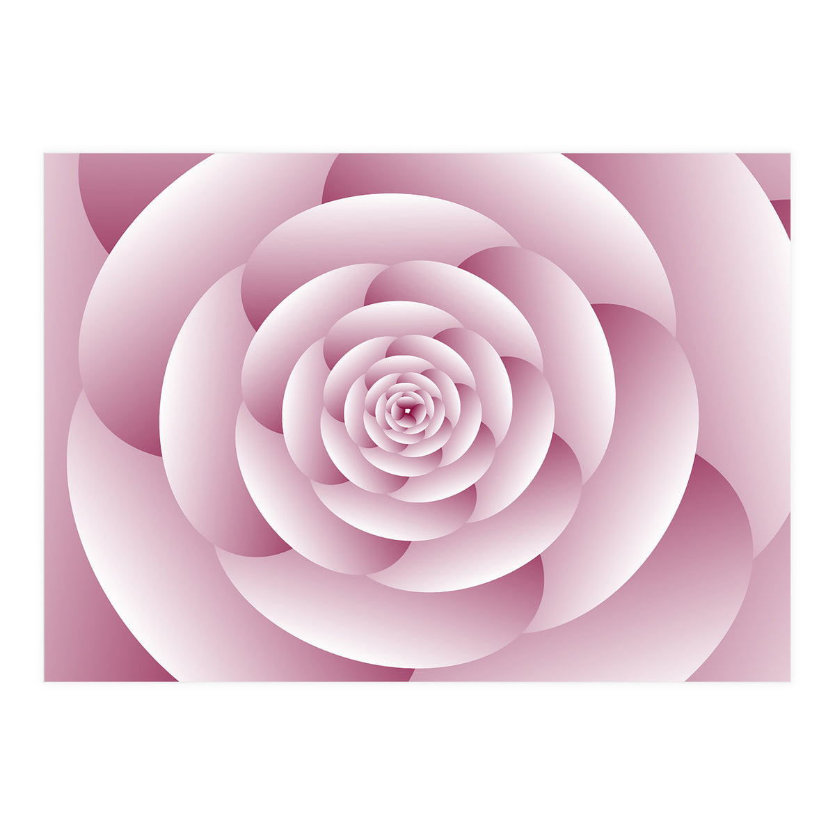 Abstract Rose Spiral 3D Art (Print Only)