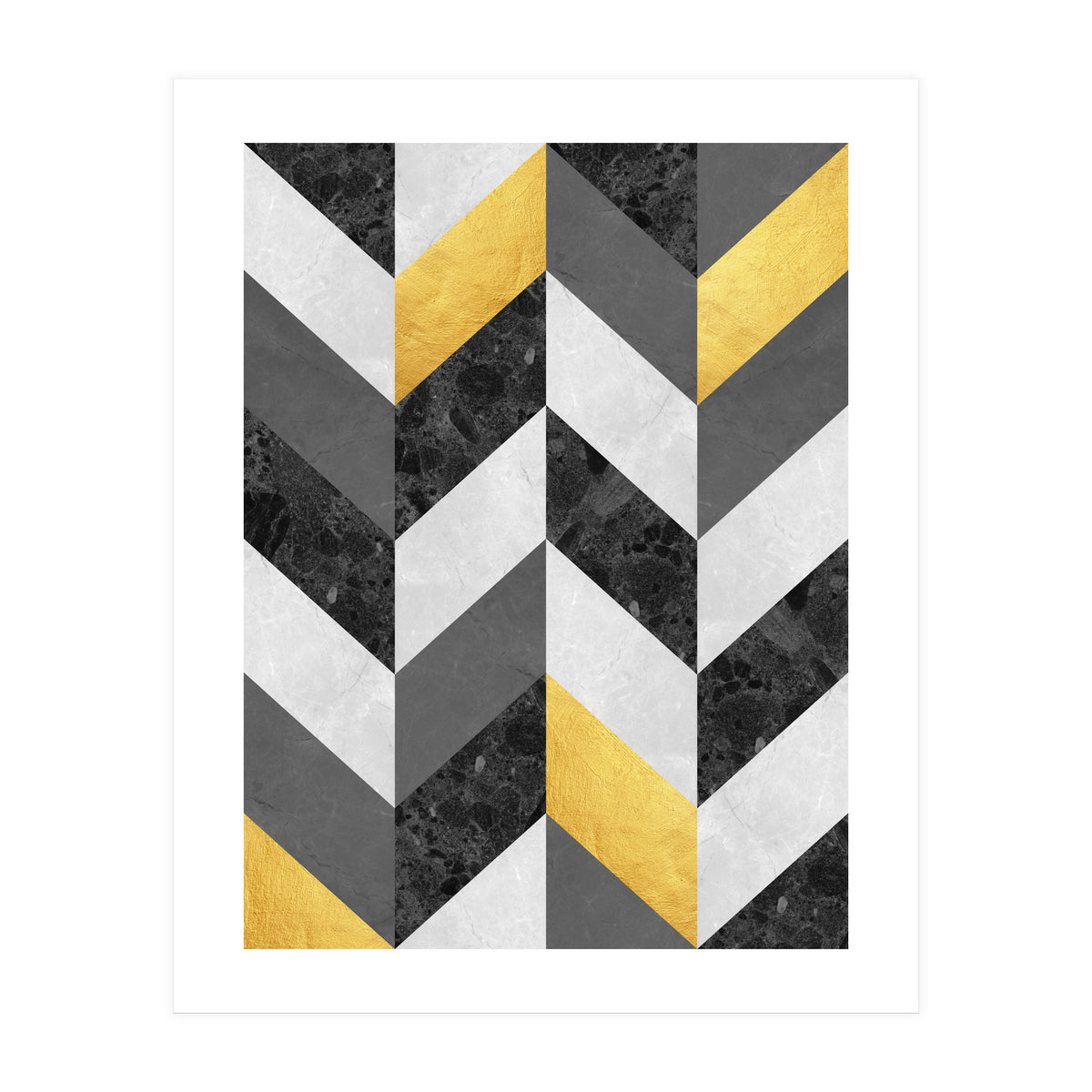 Chevron gold and marble (Print Only)