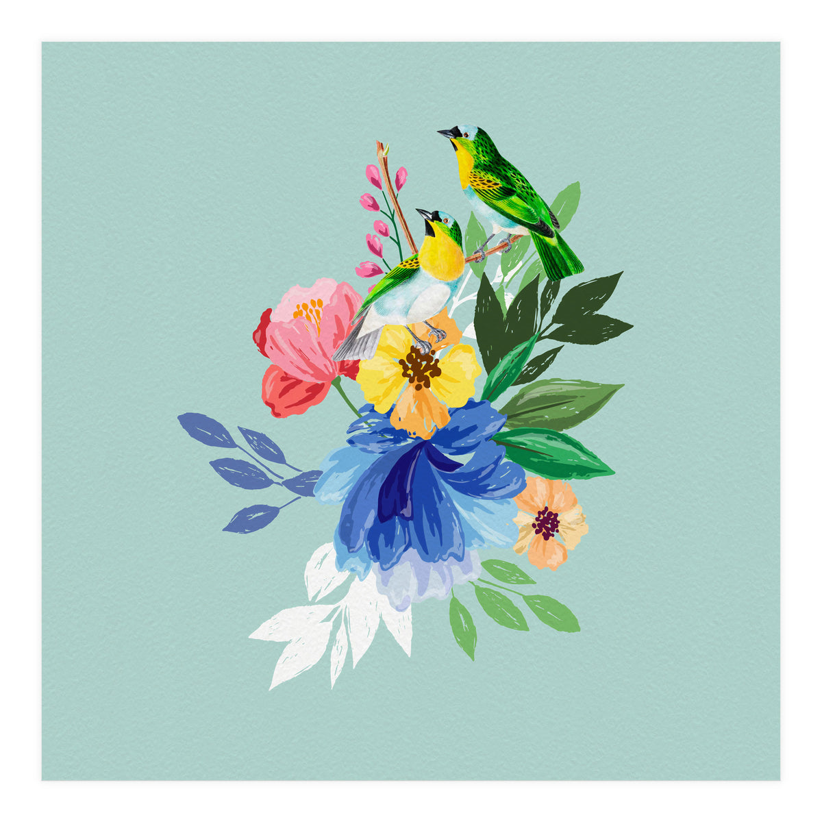 Flowers And Birds (Print Only)