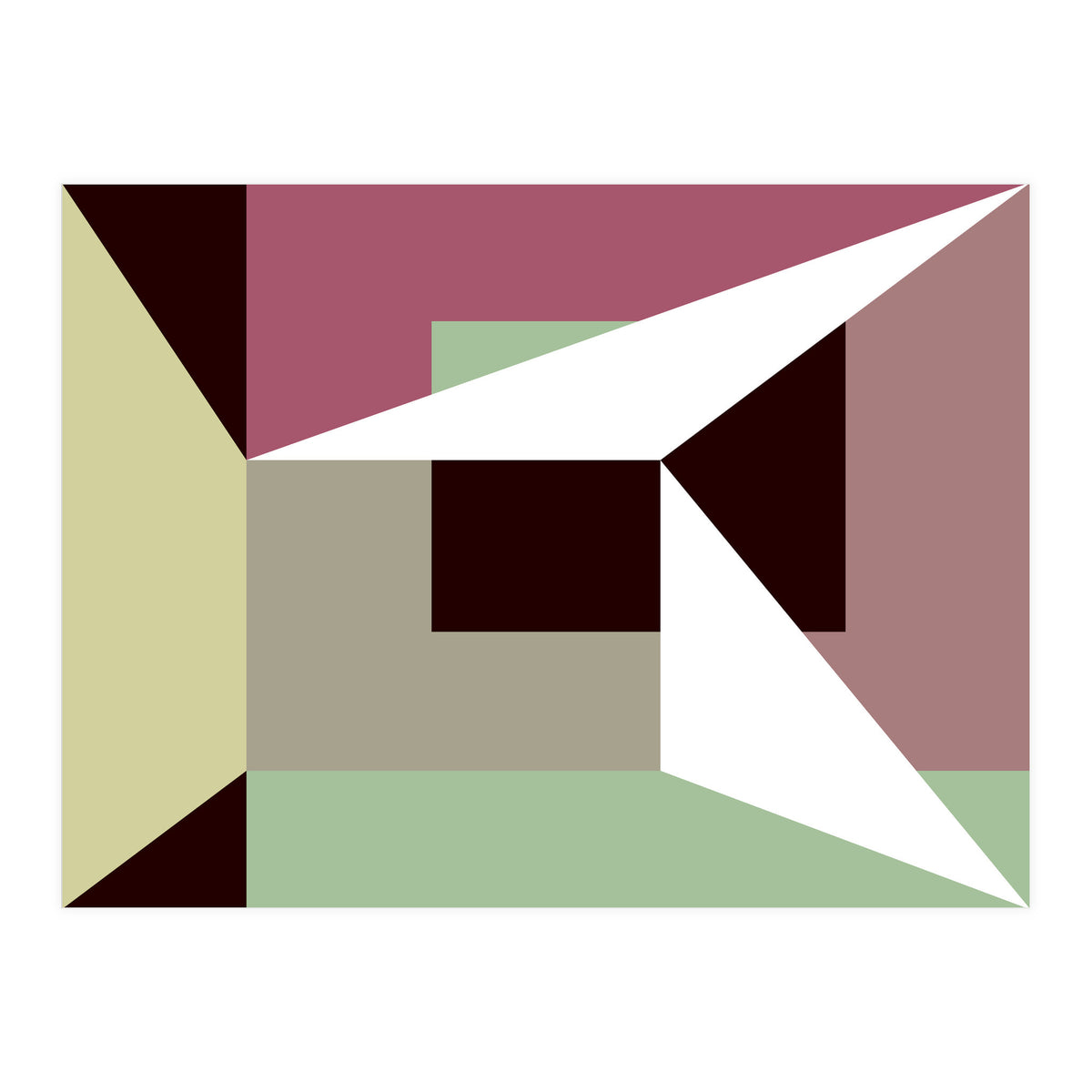 Geometric Shapes No. 26 - green & purple (Print Only)