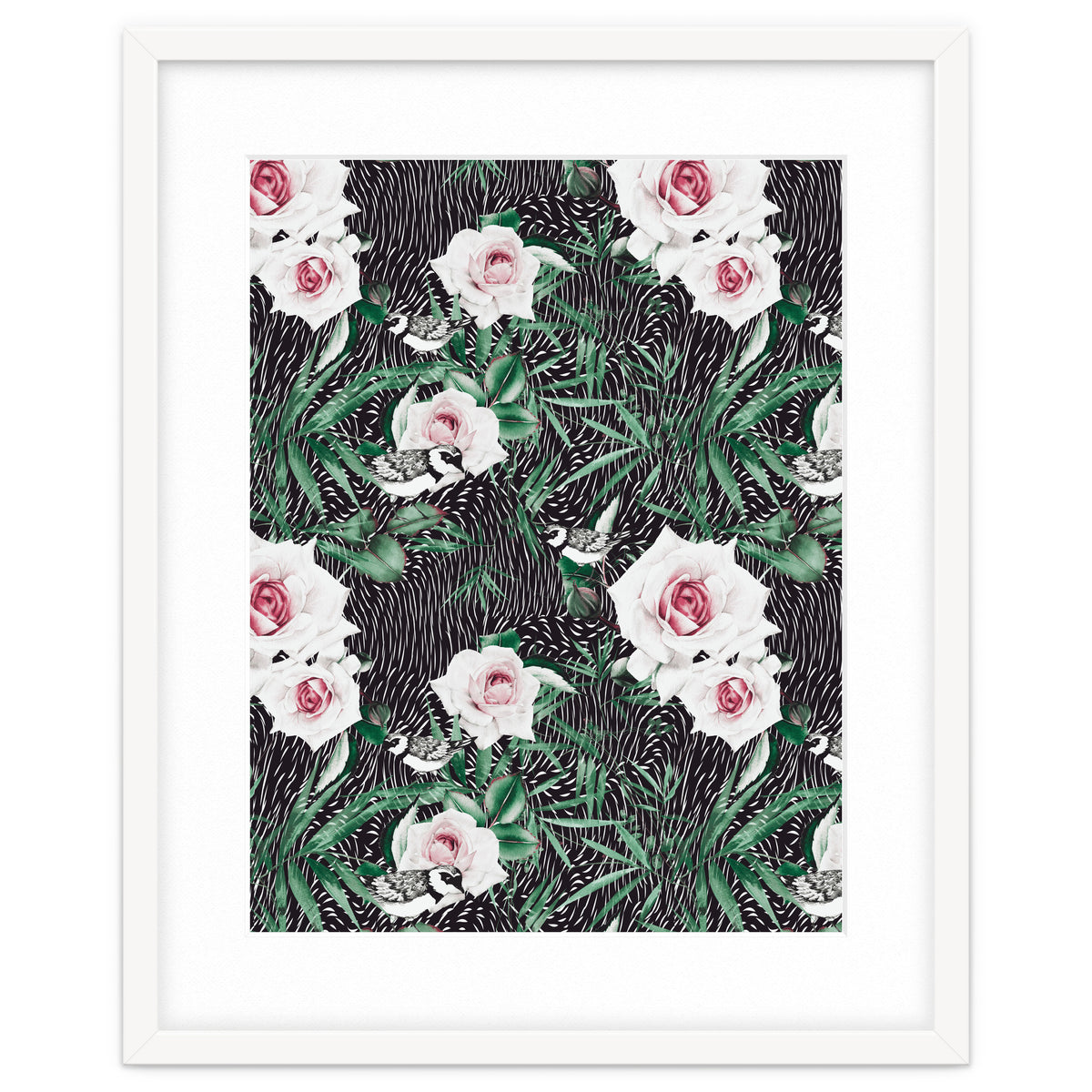 Dark flowery abstract of birds